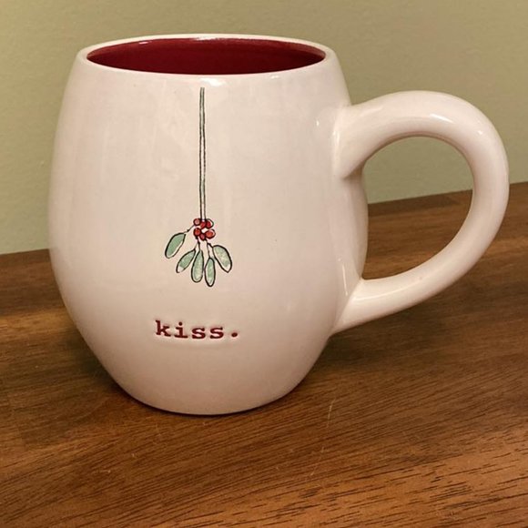 Rae Dunn Other - Rae Dunn Mistletoe "KISS" CERAMIC Mug
